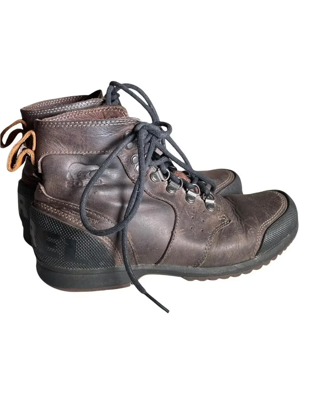 Sorel Men’s Ankeny Mid Waterproof Leather Hiker Boots Brown Black Size 7